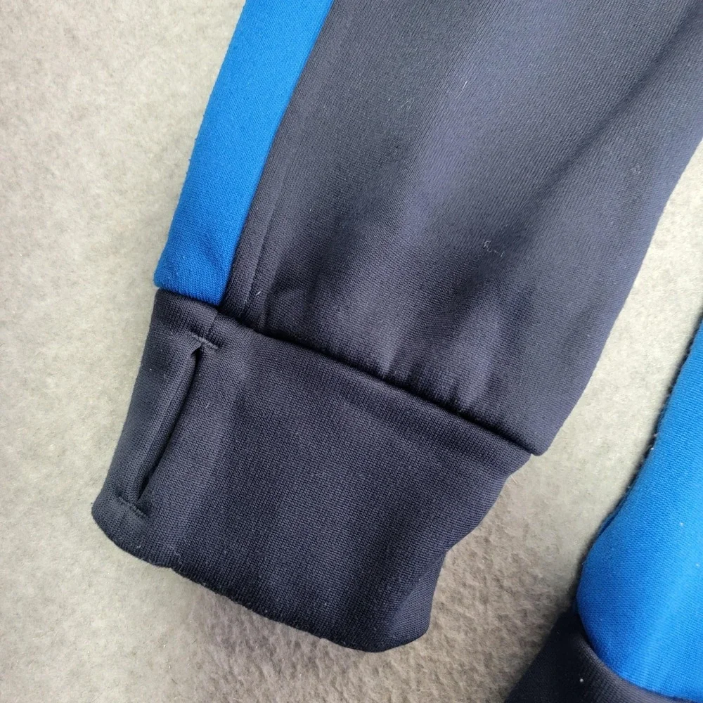 The North Face Hoodie Mens Large Blue Full Zip Fleece Logo High Neck Lined